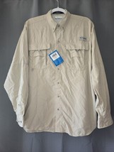 Columbia Bahama II PFG Long Sleeve Fishing Shirt Tan Size MEDIUM - $44.55