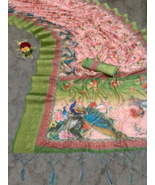 Soft Banarasi Silk Kalamkari Heavy Print Designe Party Wear Saree - $95.00