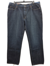Lee Relaxed Fit Jeans Mens 42x32 Blue Straight Leg Cotton Dark NWT - $31.29