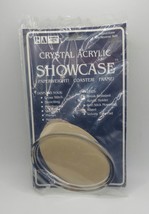 Vtg Crystal Acrylic Showcase Coaster Oval Paperweight Frame Needlework P... - $8.00