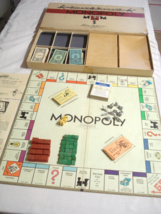 Monopoly Game by Parker Brothers Complete 1935-1946 Wooden House and Hotels - $39.99