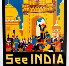 India Postcard Unused Unposted People Architecture Vintage Poster Reprin... - £11.94 GBP