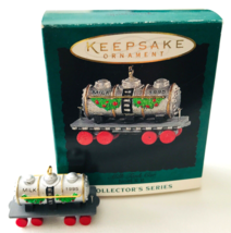 Milk Tank Car Miniature Hallmark 1995 Keepsake Ornament in Box Noel RR S... - $16.44