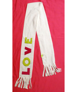 Cute girl&#39;s warm soft off-white winter scarf, with LOVE written on it &amp; ... - £3.11 GBP