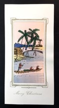 Vintage Christmas Card- Silk Screen SAIGON Vietnam Unused 1960s Island M... - £19.66 GBP