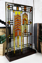 Ebros Frank Lloyd Wright Autumn Sumac Stained Glass 10&quot; by 6.5&quot; Desktop ... - $81.25