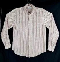 1881 Cerruti Blue Men Size 39 Strip Multi Color Button Down Shirt - $35.99