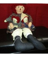 Raggedy Ann Doll with little Sister &amp; Brother by Springford Inc 28&quot; - $50.48