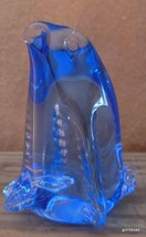 Handmade Glass Penguine Icy Blue and Clear 3&quot; - £10.95 GBP