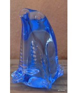 Handmade Glass Penguine Icy Blue and Clear 3&quot; - £10.68 GBP