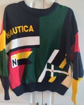 Nautica Sweater Multicolored Medium 12/14  80s/90s Unisex Y2k Teen Sweater  - $28.71