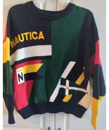 Nautica Sweater Multicolored Medium 12/14  80s/90s Unisex Y2k Teen Sweater  - $39.34 CAD
