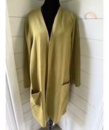 Carolina Belle Long Cardigan Med Chartreuse EUC! - $427.49 MXN