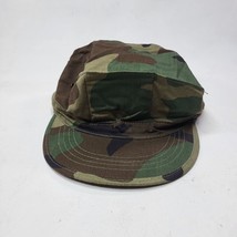 Vintage Military Woodland Camouflage Patrol Utility Cap Size 7 3/4 NOS - £10.79 GBP