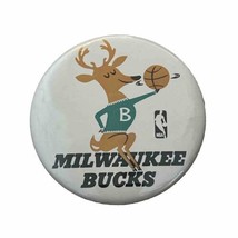 Vintage 70s Milwaukee Bucks Button Pin NBA 3.5&quot; Wide USA Made Pre 1983 Logo - $15.00