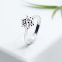 GRA Certified Round Cut Solitaire 0.5/1/2ct Moissanite S925 Engagement Ring - $58.00+