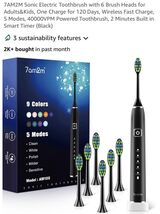 7AM2M Sonic Electric Toothbrush with 6 Brush Heads for Adults&amp;Kids - $27.58 CAD