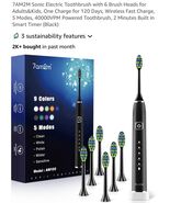7AM2M Sonic Electric Toothbrush with 6 Brush Heads for Adults&amp;Kids - $361.01 MXN