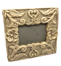 Pottery Photo Frame Clay Textured Floral Romantic Neutral Decor Vintage ... - $27.69