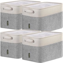 4 Pack Fabric Storage Bins Storage Basket Closet Shelf Organizer For Closet Orga - £41.55 GBP