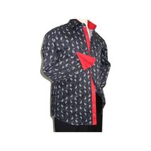 Men Shirt J.Valintin Turkey Usa Egyption Cotton High Collar 4S96-03 Black image 2