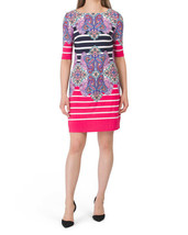 New Eliza J Blue Pink Floral Career Sheath Dress Size 14 $138 - £63.42 GBP