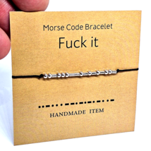 Morse Code Bracelet Fu*k It Beaded Hidden Secret Message Quirky Insult Swear - £3.92 GBP