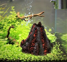 Volcano resin aquarium decor fine detail for fish shrimp lizard turtle tank - £16.73 GBP