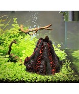 Volcano resin aquarium decor fine detail for fish shrimp lizard turtle tank - £16.43 GBP