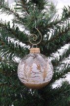Festive Winter Trees 2-5/8&quot; Glass Ball Christmas Ornament - £7.94 GBP