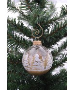 Festive Winter Trees 2-5/8&quot; Glass Ball Christmas Ornament - £7.78 GBP