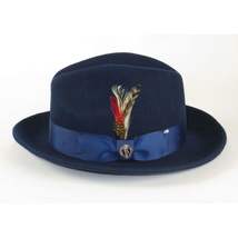 Men Bruno Capelo Hat Australian Wool Fedora Untouchable EXECUTIVE EX322 Navy image 3