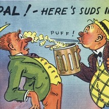 Humorous Vintage Postcard Drunks Suds In Your Eye BeerFunny Cartoon Art - £7.86 GBP