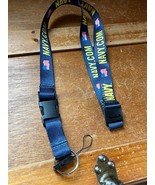 Dark Blue USA Navy.com Nylon w American Flags Lanyard – 20 inches long x... - $7.69