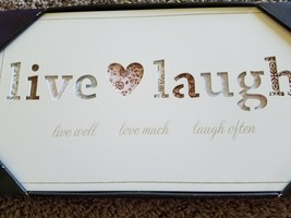 Live Well ~ Love Much ~ Laugh Often ~ Framed Picture ~ 8&quot; x 14&quot; x .75&quot; - £23.64 GBP