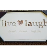 Live Well ~ Love Much ~ Laugh Often ~ Framed Picture ~ 8&quot; x 14&quot; x .75&quot; - £23.71 GBP