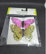 Floral Garden Butterfly decorative wire. New Pink and Yellow-Brand New-S... - £9.37 GBP