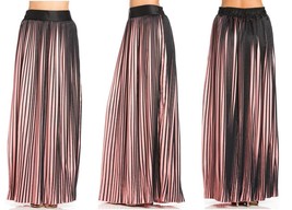 New Tov Holy Pink &amp; Black Accordion Maxi Skirt S M L Xl Msrp $212 - £103.90 GBP