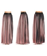 NEW TOV HOLY Pink &amp; Black Accordion Maxi Skirt S M L XL MSRP $212 - £97.16 GBP