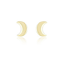 10K Solid Gold Mini Small Crescent Moon Stud Earrings Yellow, White, or Rose - £71.09 GBP
