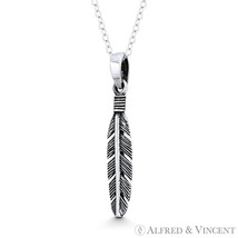Eagle Wing Feather 33x6mm Native American Pendant Oxidized .925 Sterling Silver - £12.29 GBP+