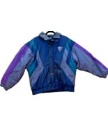 VTG 90s Steep Slopes Ski Jacket mens L blue purple silver green color bl... - $48.45
