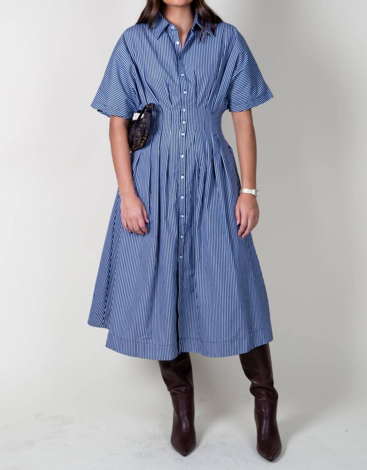 Aureum Lori Striped Button Midi Dress Size S - $54.45