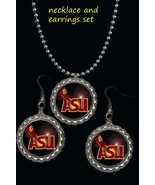 Arizona state university sun devils earrings earring and necklace set  - £6.60 GBP