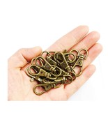 50 Lobster Clasps Antiqued Bronze Large Swivel Keychain Hooks Big Findin... - $27.22 CAD