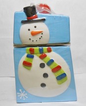 Dolomite Hip Snowman Cookie Canister Tapered Box Christmas CANDY Jar NEW - £19.97 GBP