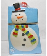 Dolomite Hip Snowman Cookie Canister Tapered Box Christmas CANDY Jar NEW - €21,25 EUR