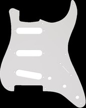 Fender Pickguard, Stratocaster® S/S/S, 8-Hole Mount, White, 1-Ply - $27.99