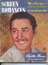 Screen Romances-Claudette Colbert-Errol Flynn-Bing Cosby-Feb-1945 - £45.36 GBP