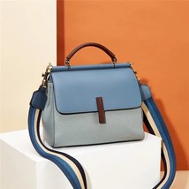 Contrast Color 100% Leather Handbags Women  Fashion  Strap Ladies  Messenger Cro - £149.61 GBP
